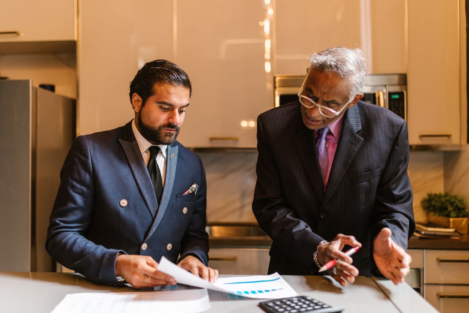 New Jersey business owner reviewing commercial property coverage with an Omega agent