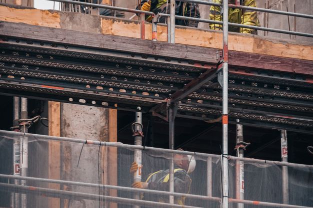 Contractor working on a job site
